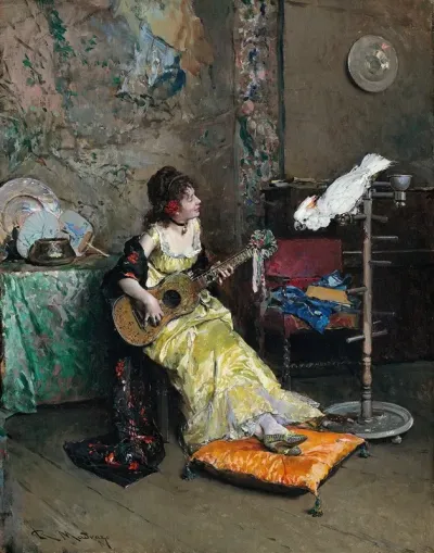 Woman With A Parrot 2