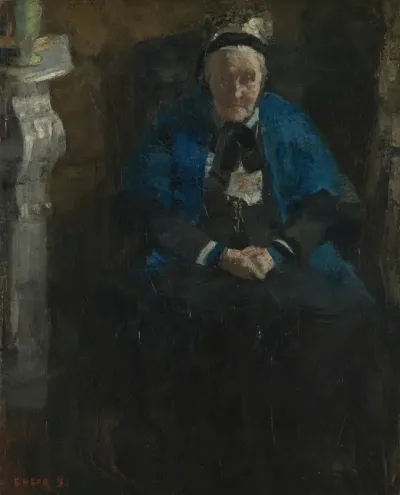 Woman With Blue Shawl