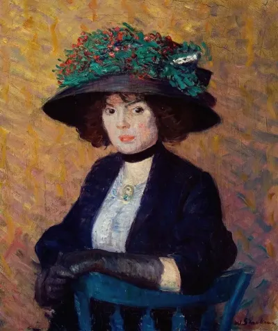 Woman With Green Hat