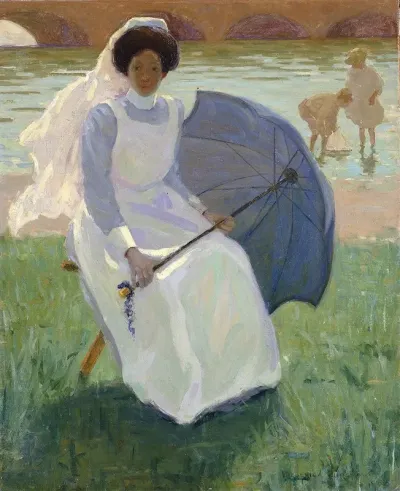 Woman With Green Parasol