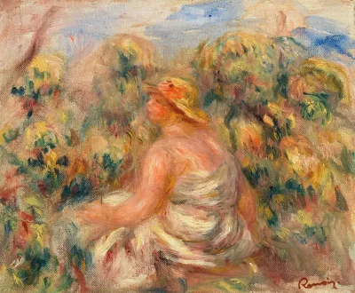 Woman With Hat In A Landscape Femme Avec Chapeau Dans Un Paysage