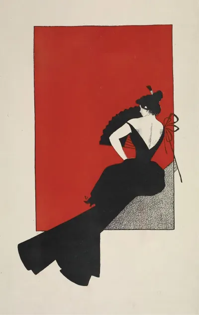 Woman With Her Back Turned Holding A Fan