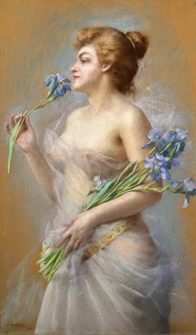 Woman With Irises