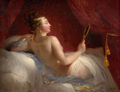 Woman With Jewelry And Woman Adjusting Her Headdress