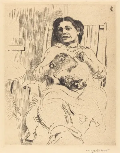 Woman With Needlework Frau Mit Handarbeit