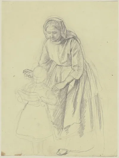 Woman With Reading Child