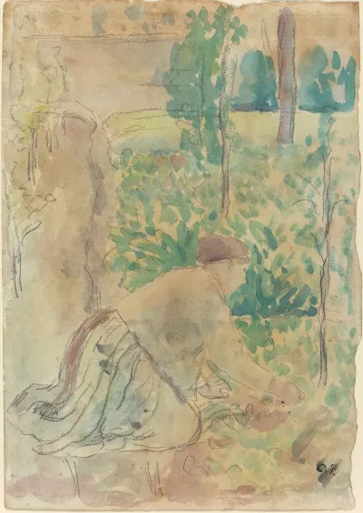 Woman Working In A Garden