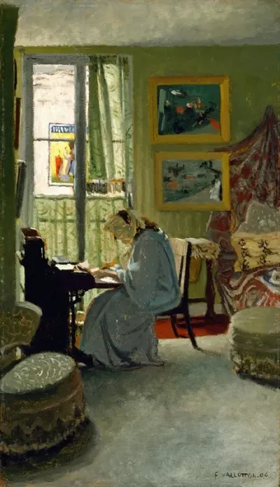 Woman Writing In An Interior