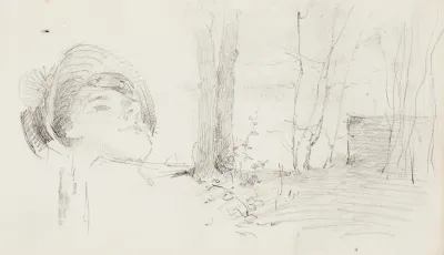 Womans Head Landscape Trees