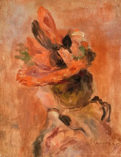 Womans Head With Red Hat