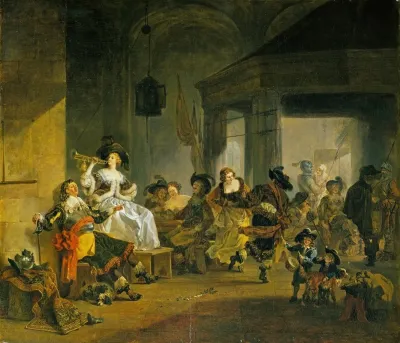 Women And Soldiers Revelling