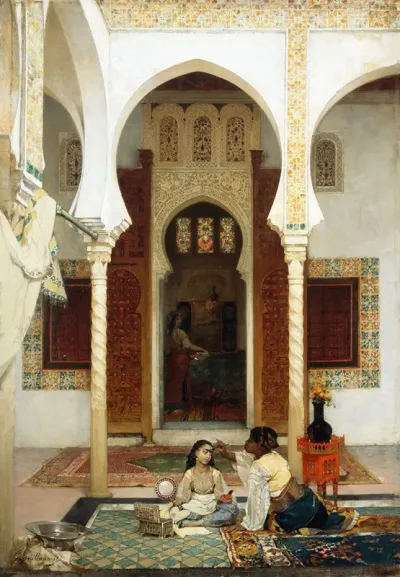 Women In An Eastern Courtyard