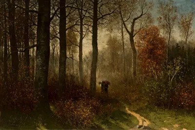 Women In The Forest Carrying Brushwood