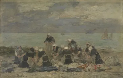 Women Washing Clothes At Etretat