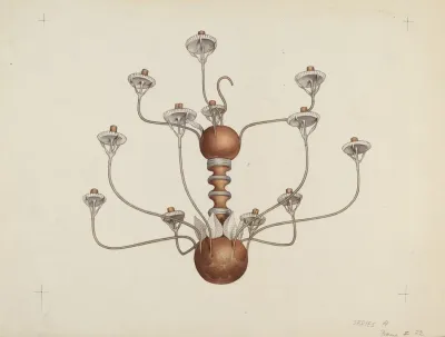 Wood And Tin Chandelier 2