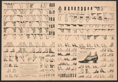 Wood Engravers Specimen Sheet Of Shoe Designs