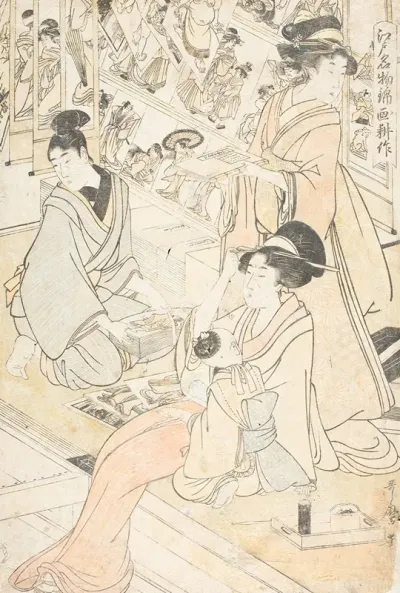 Woodblock Printer Distributing New Prints