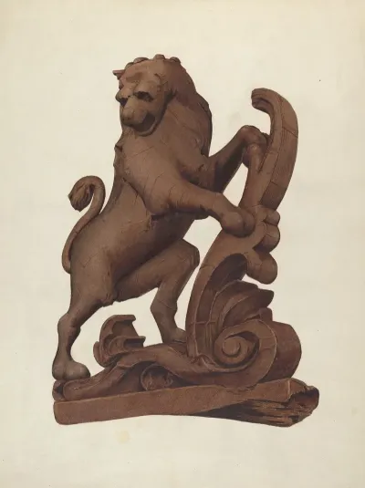Woodcarving Of A Lion