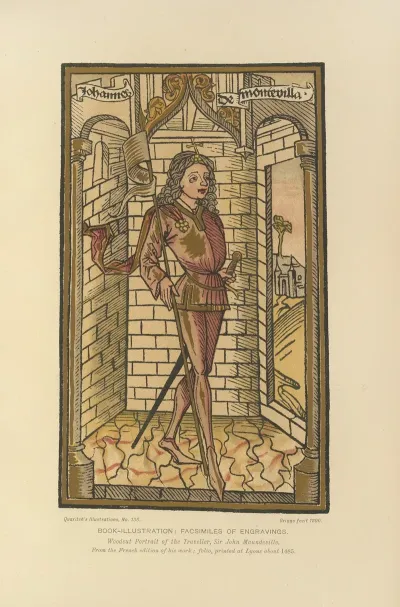Woodcut Portrait Of The Traveller Sir John Maundeville