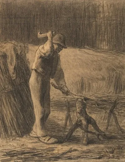 Woodcutter Trimming Faggots
