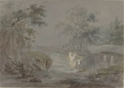 Wooded Cliffs Along A Riverbank