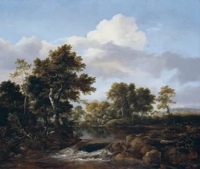 Wooded Landscape With A Stream