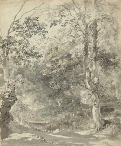 Wooded Landscape With Cows