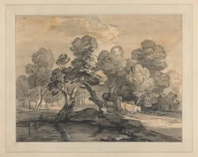 Wooded Landscape With Herdsman And Cows