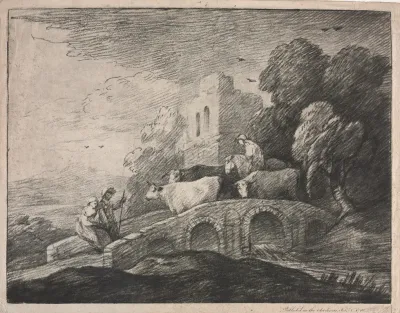 Wooded Landscape With Herdsmen Driving Cattle