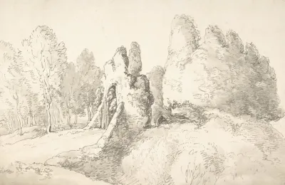 Wooded Landscape With Ruins
