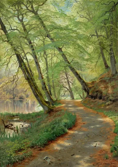 Wooded Path By A River