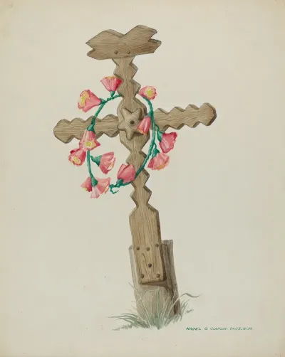 Wooden Cross Used As Headstone Hand Made