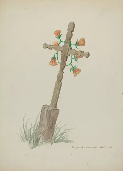 Wooden Cross Used As Headstone