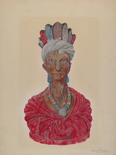 Wooden Indian Bust