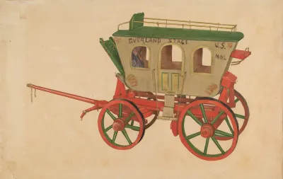 Wooden Model Of Overland Stage