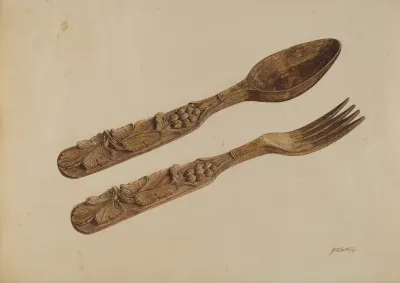 Wooden Spoon And Fork