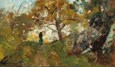 Woodland Path With Decorative Figures