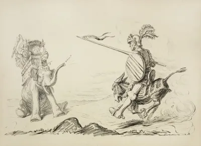 Woodrow Wilson As A Knight Fiercely Charges On The Democratic Party Donkey Towards The Republican Party Elephant