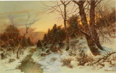Woodworkers In A Winter Woodland