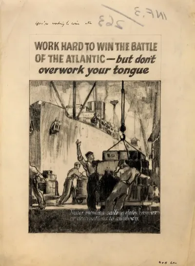 Work Hard To Win The Battle Of The Atlantic But Dont Overwork Your Tongue Never Mention Sailing Dates Cargoes Or Destinations To Anybody