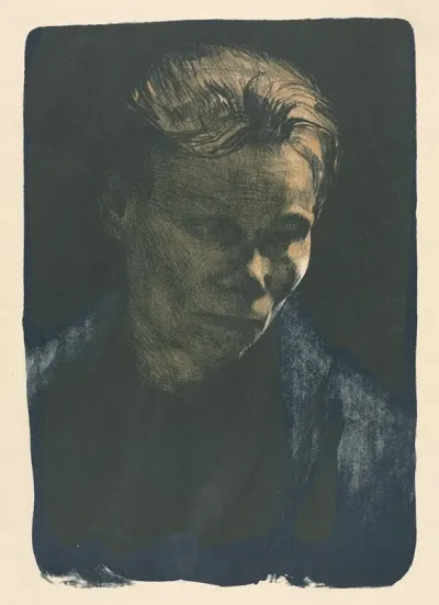 Working Woman With Blue Shawl