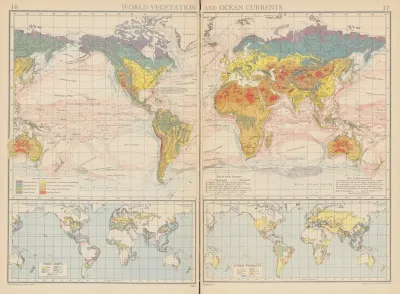 World Vegetation And Ocean Currents