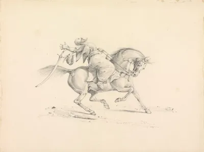 Wounded Turkish Cavalryman In Danger Of Failling From His Horse