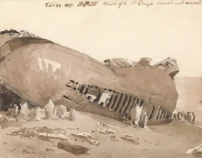 Wreck And The Merchant Vessel St George At Deal Kent