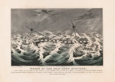 Wreck Of The Ship John Minturn Capt Stark On The Coast Of New Jersey In The Terrible Gale Of Feby 15th 1846