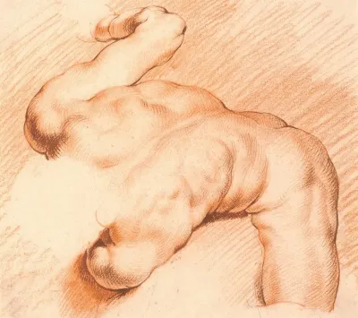Wrestlers Antique Sculpture Group Upper Figure