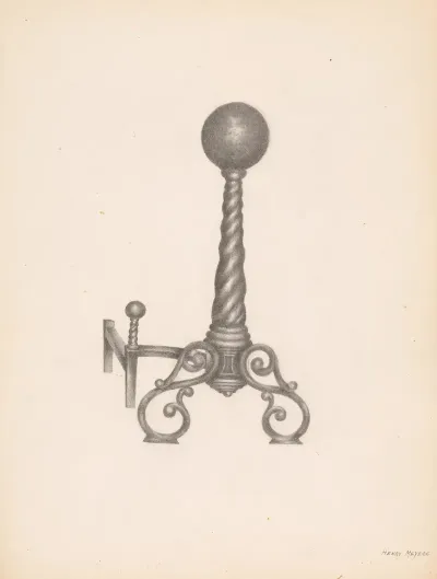 Wrought Iron Andirion