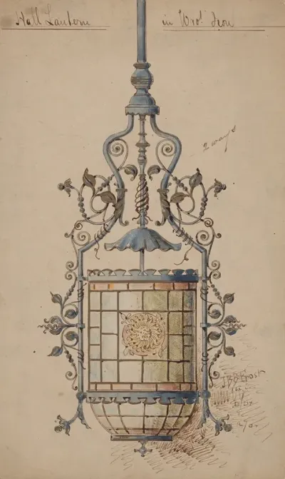 Wrought Iron Hall Lantern Design