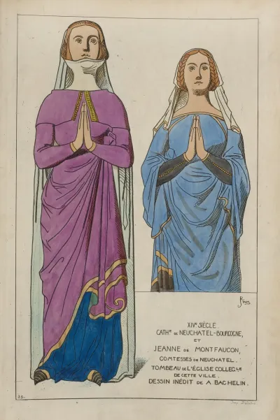 Xive Siecle Cathedrale De Neuchatel Bourgogne Et Jeanne De Montfaucon Comtesses De Neuchatel