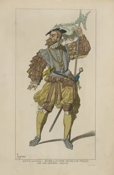 Xvie Siecle 2me Moitie Suisse De La Garde Des Rois De France Dapres Une Verriere Inedite